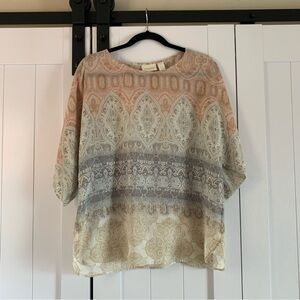 Chico’s Size 1 Boho Paisley Lightweight Blouse Top